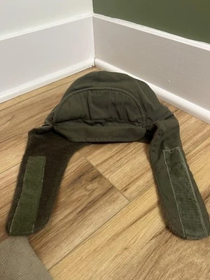 Vintage KL Hat Fitted Mens 57 Green Winter Trapper Ear Flap Fleece Lined 80s - Image 1 of 4