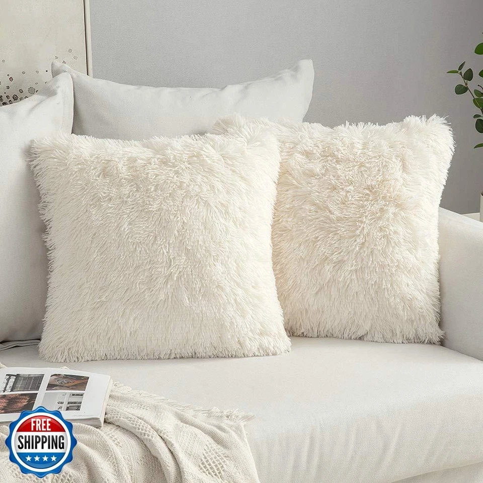 MIULEE Pack de 2 fundas de almohada de lujo de piel sintética invierno Foto 1 de 4