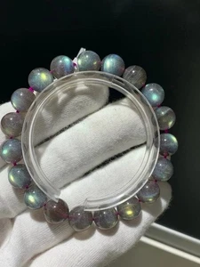 10mm Natural Labradorite Rainbow Light Gemstone Beads Bracelet AAAA - Picture 1 of 2