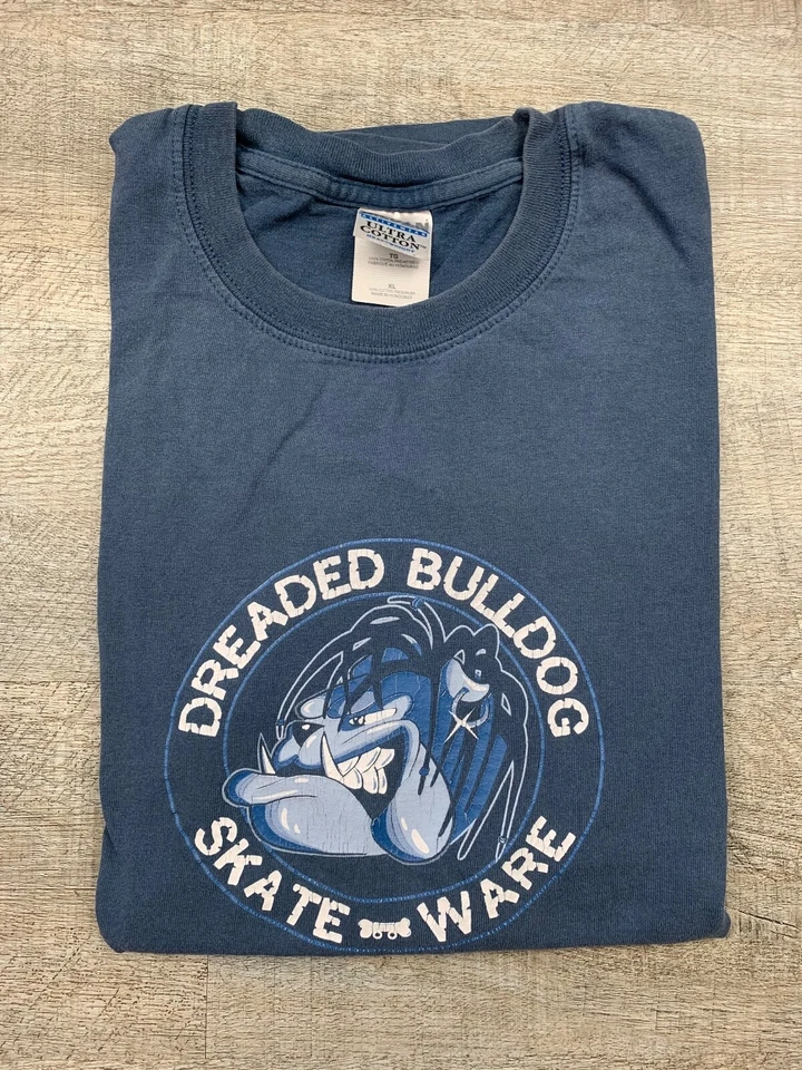Camisa Azul De Colección Años 90 Temida Bulldog Skate Ware Talla XL Powell Peralta Bones Brigade Foto 1 de 4
