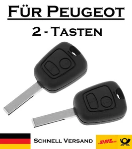 2x Autoschlüssel Gehäuse für Peugeot - Ersatz 2 Tasten PKW Fernbedienung KS21 - Picture 1 of 6