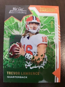 2021 Wild Card Alumination Trevor Lawrence SMASHING GREEN 11/50 card #SM-1  - Picture 1 of 2