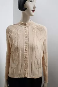 Knit Cardigan Winter Beige 70s True Vintage 70s NOS unworn OvP - Picture 1 of 6
