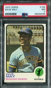 1973 Topps #152 Dave May PSA 7 NM - Picture 1 of 2