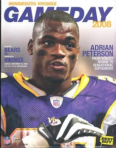 Minnesota Vikings Chicago Bears Program 11/30/2008...Adrian Peterson - Picture 1 of 1
