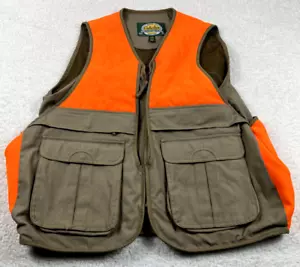 Cabela's Fowl Hunting Vest Mens M Tan Orange Safety Pocket Storage Bird - Picture 1 of 11