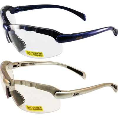 2 C-2000 Safety Glasses One Blue Frame One Silver Frame Clear Lens ANSI Z87.1 - Image 1 of 3