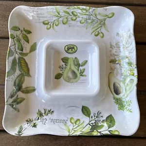 Michel Design Works Melamine Chip and Dip Platter Avocados Olives New - Picture 1 of 6