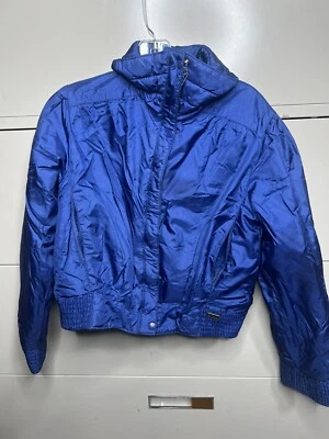 Abrigo chaqueta esquí ciervo blanco vintage para mujer grande azul Foto 1 de 4