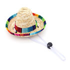 Costume chiot chapeau tissé Fiesta animal de compagnie petits vêtements poncho à large bord
