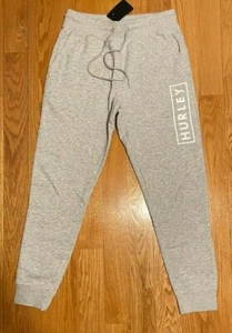 NEW HURLEY FLEECE JOGGER BOXED LOGO RELAXED FIT GREY HFA20VMB MEN SIZE SMALL - Picture 1 of 5
