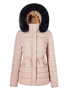 Women's Fleece Lined Winter Coat Warm Removable Hooded Puffer Jacket Thick Parka - Picture 1 of 24