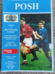 POSH v NOTTINGHAM FOREST PROGRAMME, 30TH APRIL 1994 - Picture 1 of 3