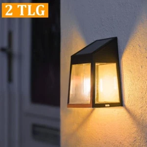 2 Stück Solar Garten Wandleuchte LED Wand Laterne Außenbeleuchtung Dekoration DE - Bild 1 von 10
