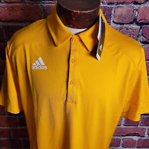 Adidas Aeroready Tech Polo Men's Large Orange Short Sleeve Golf Polo Shirt New