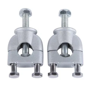 2x 7/8" Motorcycle Handlebar Risers Handle Bar Mount Clamps Silver for Dirt Bike - Picture 1 of 5