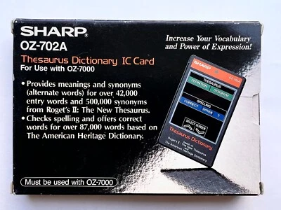 Sharp OZ-702A «Thesaurus Dictionary» IC card for OZ/IQ electronic organizer CIB - Bild 1 von 4