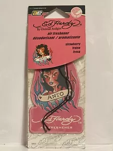 Ed Hardy Car Air Freshner Strawberry Love Is In The Air NEW D - Picture 1 of 1