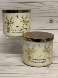 x2 Bath & Body Works Pumpkin S'mores 3-Wick Candles - Picture 1 of 3