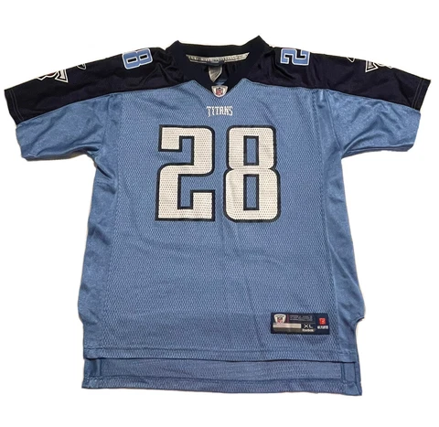 Reebok NFL Chris Johnson #28 Tennessee Titans Football Jersey Youth XL 18-20 Cover