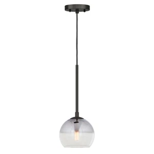 Forte Lighting Callisto 1 Light 8" Mini Pendant, Black/Chrome - 2751-01-04 - Picture 1 of 1
