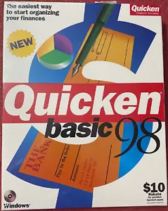 Quicken Basic 98 Sealed Box, never opened. Get you new classic For Windows - Picture 1 of 1