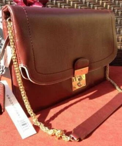 *Omg Stunning** $895 Marc Jacobs 'Jean' Runway Shoulder BAG Clutch Chestnut/Gold - Picture 1 of 8