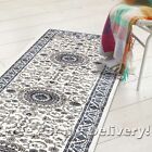 Rosa Traditional White Blue Classic Floor Rug Runner 80x300cm **free Delivery**