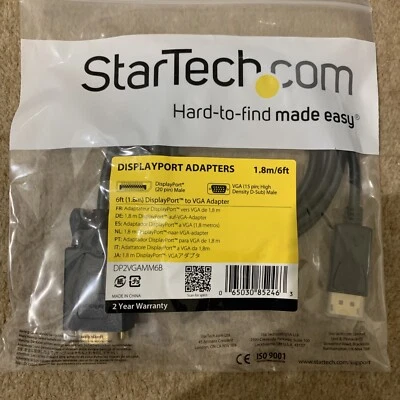 StarTech 6ft (1.8m) DisplayPort to VGA Cable - Image 1 of 4