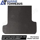 Checker Plate Rubber Mat For Ssangyong Musso Dual Cab Swb W/ Tub Liner (18-Curr)