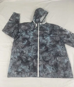 Huk Fishing Performance Mens Blue/Gray Rain Resistant Jacket Hoodie Size XXXL - Picture 1 of 14