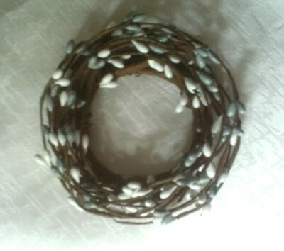 NUEVO Anillo Vela Pip Berry GRIS BLANCO 2.25"-2.5" Anillo Interior Guirnalda de Vacaciones Artesanal Foto 1 de 4