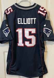 New #15 Ezekiel Elliott Blue New England Patriots Stitched Jersey Men's L