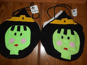 Frankenstein Stoff Trick or Treat Taschen, 2 Stück, süß!  Neu Mit Etikett - Bild 1 von 1