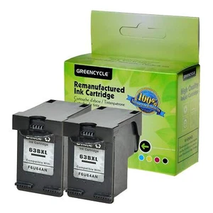 2 Pack 63XL 63 XL Black Ink Cartridge FOR HP OfficeJet 5220 5222 5230 5232 5252 - Zdjęcie 1 z 23