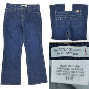 LEVIS Womens 14 31x28 Perfectly Slimming Boot Cut 512 Dark Wash Stretch Jeans - Picture 1 of 9