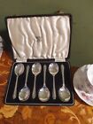 Set of 6 Vintage Solid Sterling Silver 925 Tea or Coffee Spoons in Box 1968 148g