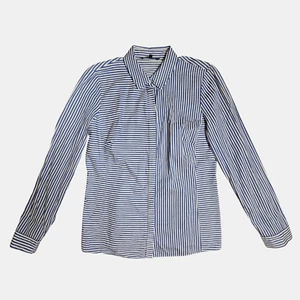 Camisa Lafayette 148 Rayas Abotonada 6 Azul Blanco Algodón Dinero Antiguo Tranquilo Lujo - Imagen 1 de 9