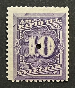 Travelstamps: 1881 US STAMP SCOTT 1T4 "Rapid Tel Telegraph Numeral 10”, 10 CENT - Picture 1 of 5