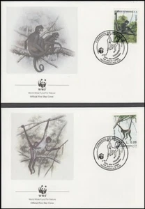 HONDURAS 1990 WWF FDC’s x4 GEOFFREY’S SPIDER MONKEY (ID:607/D6452) - Picture 1 of 2