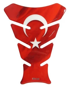 Almohadilla de depósito 3D motocicleta gel pegatina bandera de Turquía protección de pintura protección contra arañazos: forma 8 - Imagen 1 de 6