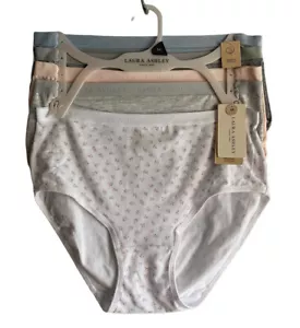 LAURA ASHLEY~5 Pack FIT PANTIES~MULTICOLOR~# LS3615~ORGANIC COTTON~ALL SIZES! - Picture 1 of 12