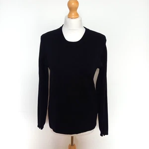 Suéter Jersey Tejido Punto Detalle Acanalado Negro L UK 12 14 NUEVO CON ETIQUETAS - Imagen 1 de 8