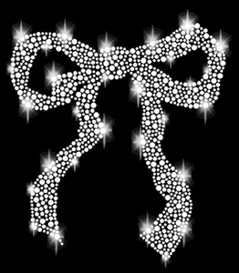 Strass Schleife Geschenk Dekolleté Bügelbild  hotfix Applikation Ausschnitt bow - Picture 1 of 2