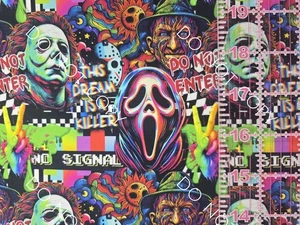 Custom 100% Cotton Woven Fabric No Signal Horror Movie By The 1/4 Yard 9x56 V2 - Picture 1 of 2