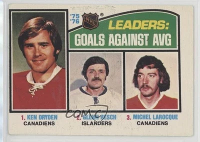 1976 O-Pee-Chee League Leaders Ken Dryden Glenn Resch Michel Larocque ) #6 HOF - Image 1 of 2