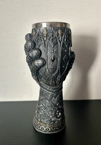 Caballero León Medieval Corazón Guantelete Estilo Copa de Vino 9" H Festival Renacentista - Imagen 1 de 4