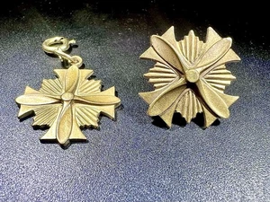 1944 Segunda Guerra Mundial Cruz de Vuelo Distinguido de Estados Unidos Oro 14K Medalla Marcada y Pin Sin Marcar - Imagen 1 de 5