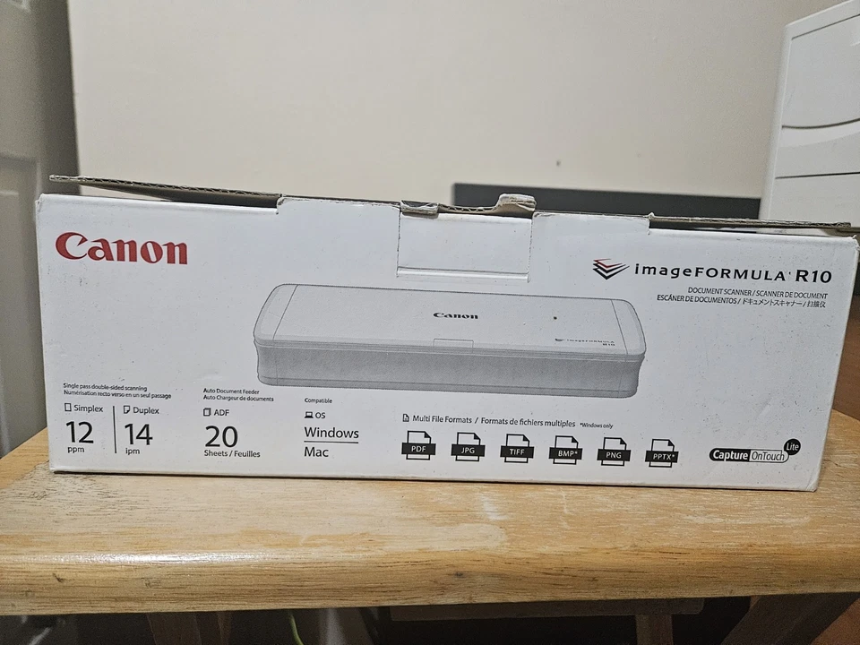 Canon imageFORMULA R10 Portable Document Scanner Duplex 20 Page Feeder - Image 1 of 3