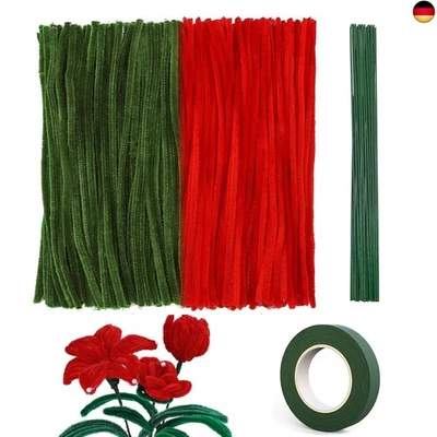 Pfeifenputzer Bunt Set, 200 Stück Pfeifenreiniger Rot Pfeifenputzer zum Basteln  - Bild 1 von 4